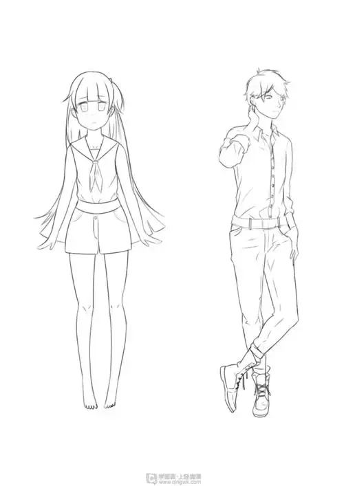 角色衣服临摹练习动漫人物服装入门训练