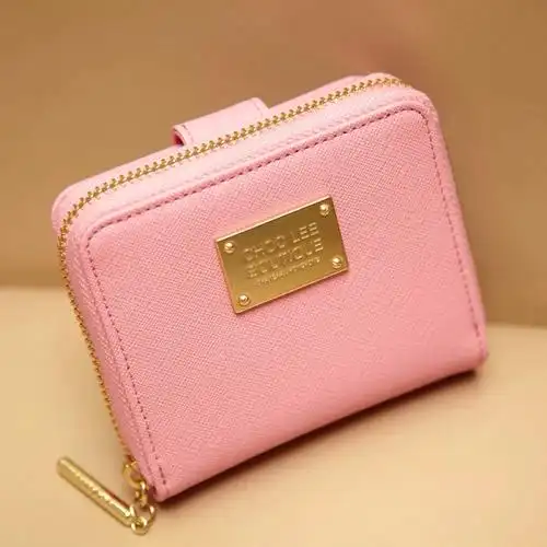 粉色牛皮小钱包～美哒哒