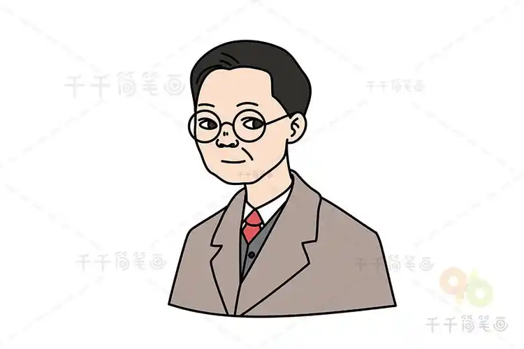 老舍简笔画