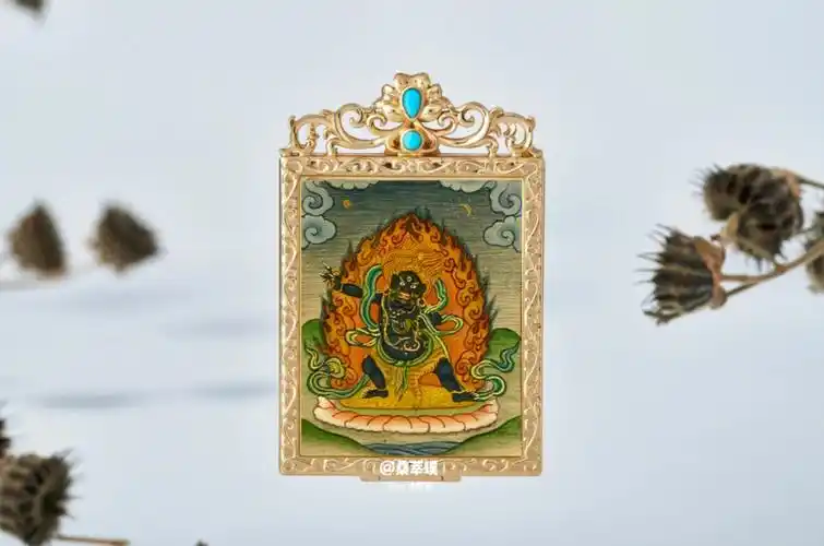 唐卡嘎乌金刚手菩萨玉树非遗