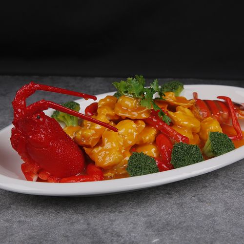美之灵仿真菜品展示 假菜肴十大粤菜之上汤焗龙虾模型 美食道具