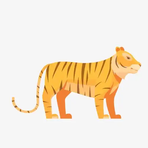 卡通,可爱的,老虎,动物,野生动物,森林之王,简图