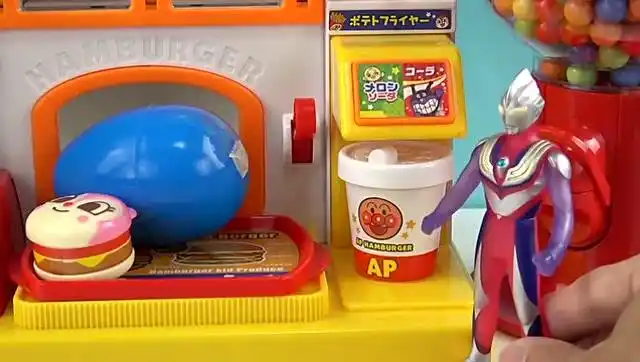 橙子乐园玩具和食玩 奥特曼快餐汉堡店食玩奇趣蛋 奥特曼去商店