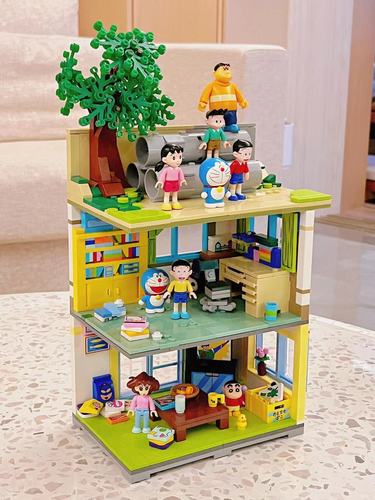 keeppley蜡笔小新的家房子建筑房间客厅拼装积木玩具男孩毕业礼物