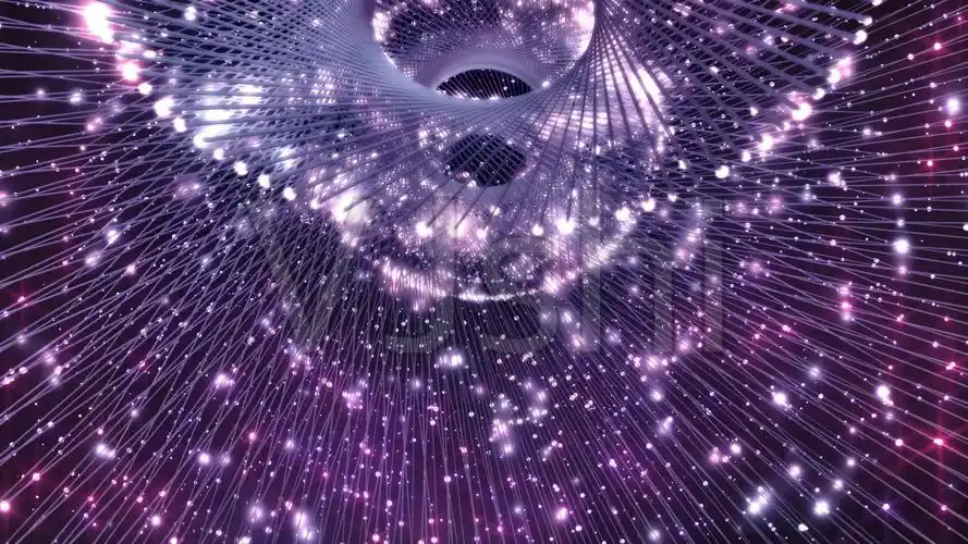 4k星光闪耀粒子线条空间移动背景