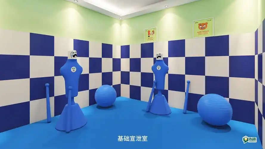 宣泄挂图,通过传统的击打方式,运用宣泄棒对人偶,宣泄球进行情绪宣泄