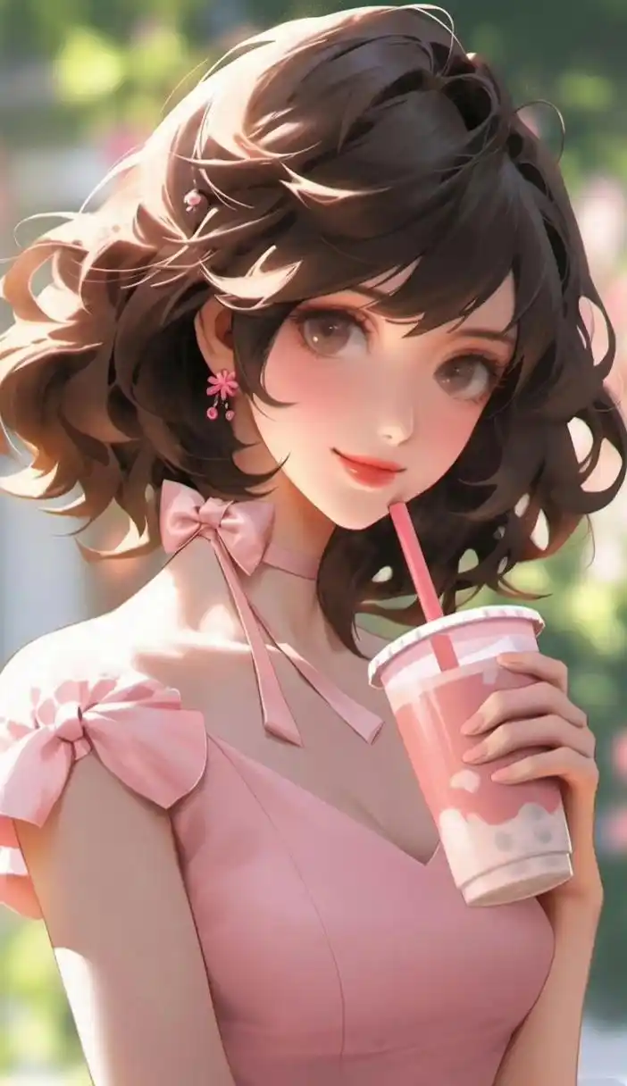 珍珠奶茶甜美少女壁纸~ "秋天的第一杯.