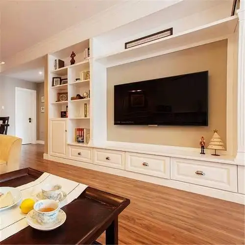 2017简约美式电视背景墙装修效果图图片