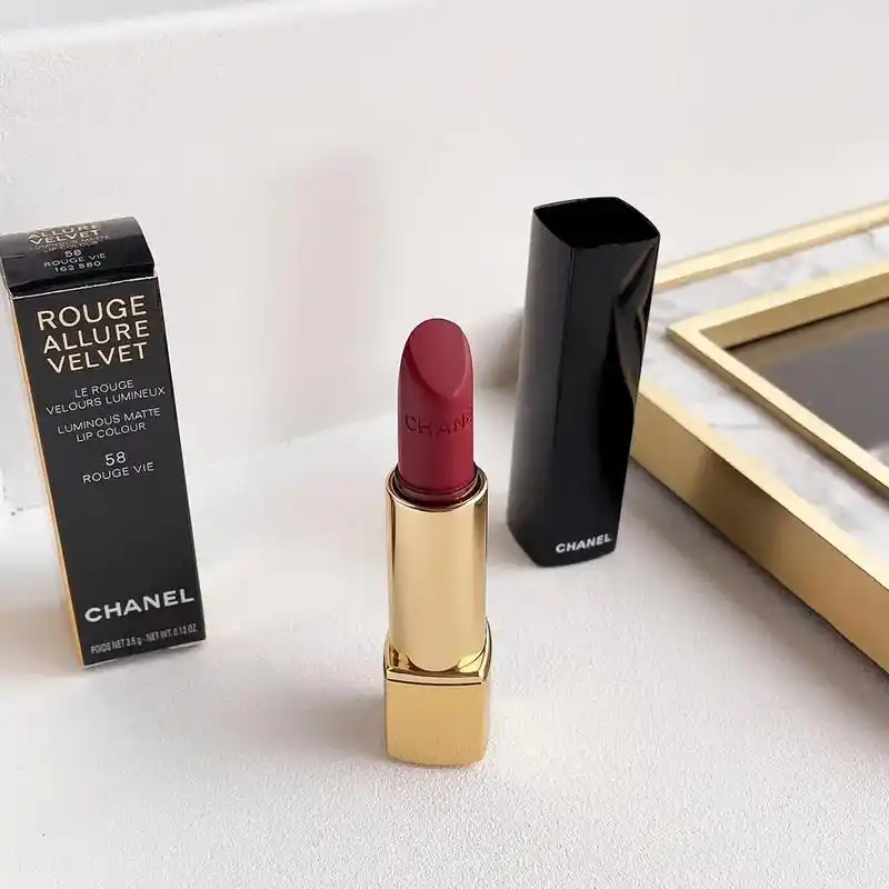 香奈儿丝绒按压口红58号.#图文伙伴计划 全铝管身 香奈儿丝 - 抖音