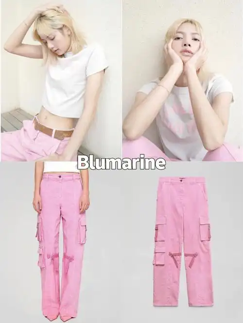 lisa最新私服工装裤女星上身合集