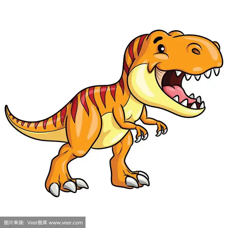 卡通,霸王龙,可爱的,过去,背景分离