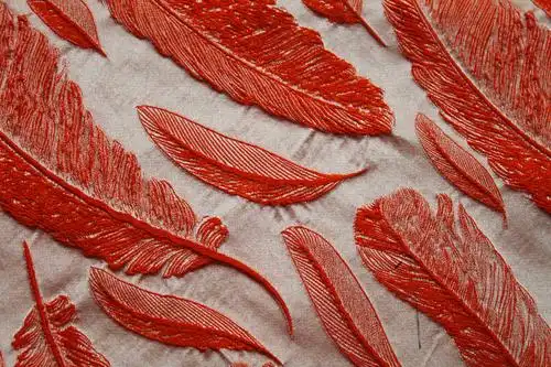 羽毛图案女装蓬蓬裙提花面料