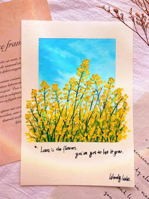 油画棒油菜花田附教程步骤