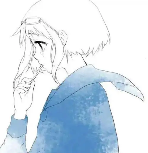 动漫女生侧脸qq头像