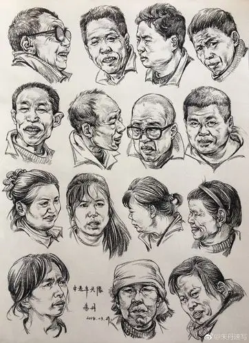 五官讲解和头部完整示范作者: 朱丹速写