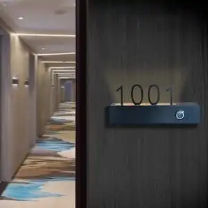 酒店发光门牌定制 宾馆led客房房间号智能电子门显高档不锈钢定做