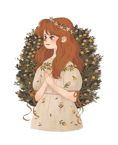 森女系插画系列1