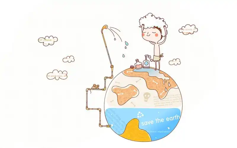 爱我地球矢量卡通壁纸