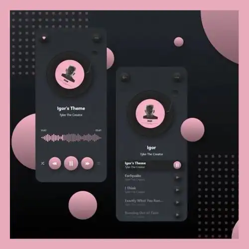 设计灵感高质感的音乐播放器appui页面