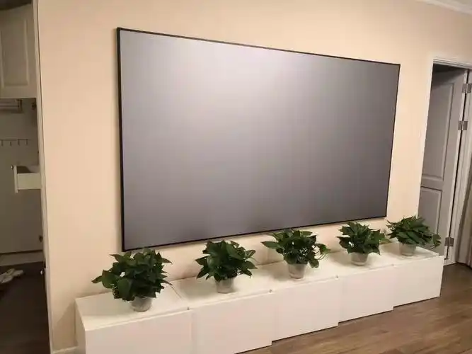 华为抗光金属4k高清窄边画框幕布100吋家庭影院家用壁挂投影短焦幕布