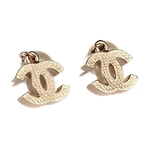 chanel(香奈儿)女士金色双c珍珠吊坠耳钉