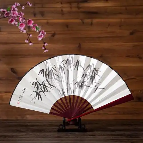 10寸 男士折扇汉服古风扇中国风折扇定制霸气竹扇随身扇子青少年