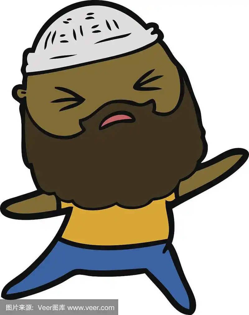 络腮胡子,卡通,男人,垂直画幅,乱画