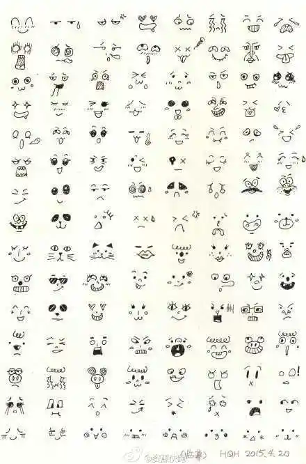 简笔画手账素材颜文字表情