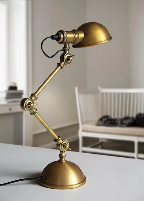 工业风床头桌灯美式复古个性创意古铜书房卧室装饰马卡龙伸缩台灯 天