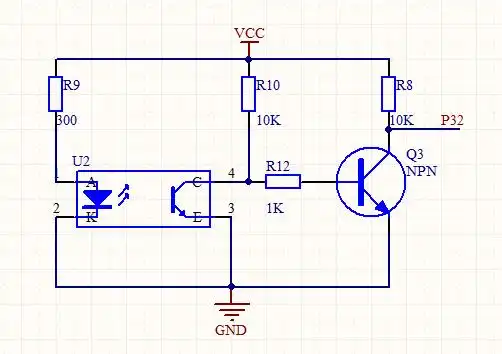 光电传感器测速电路原理图中各元件作用,跪求详细描述.