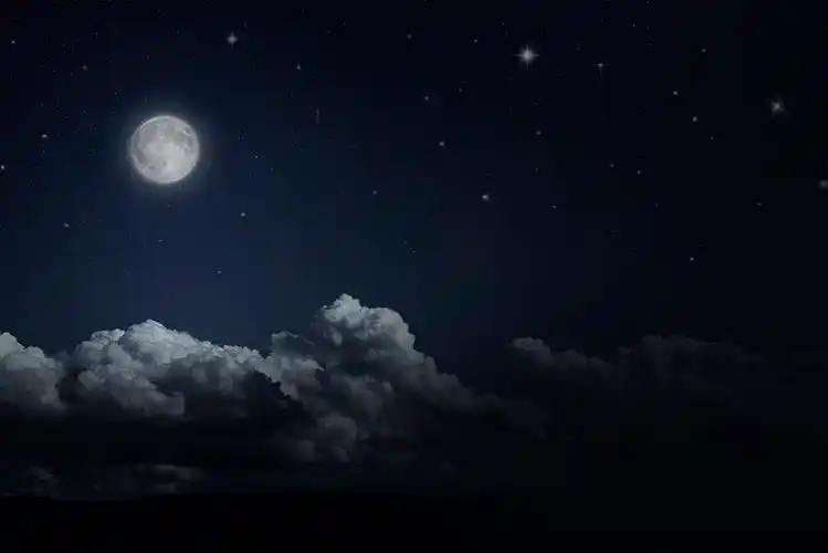 夜晚星空和月亮图片下载