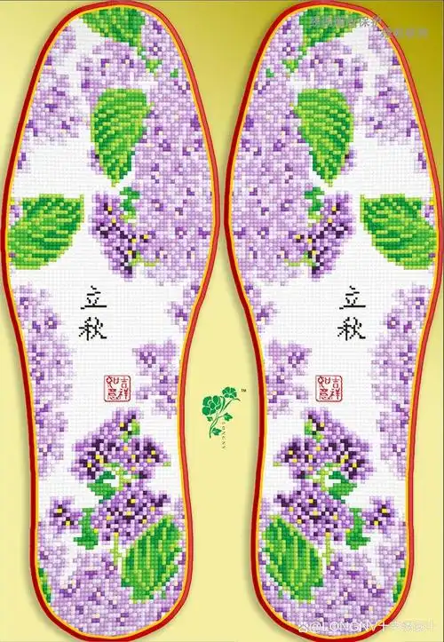 秋处露秋寒霜降,手工十字绣鞋垫图样欣赏!