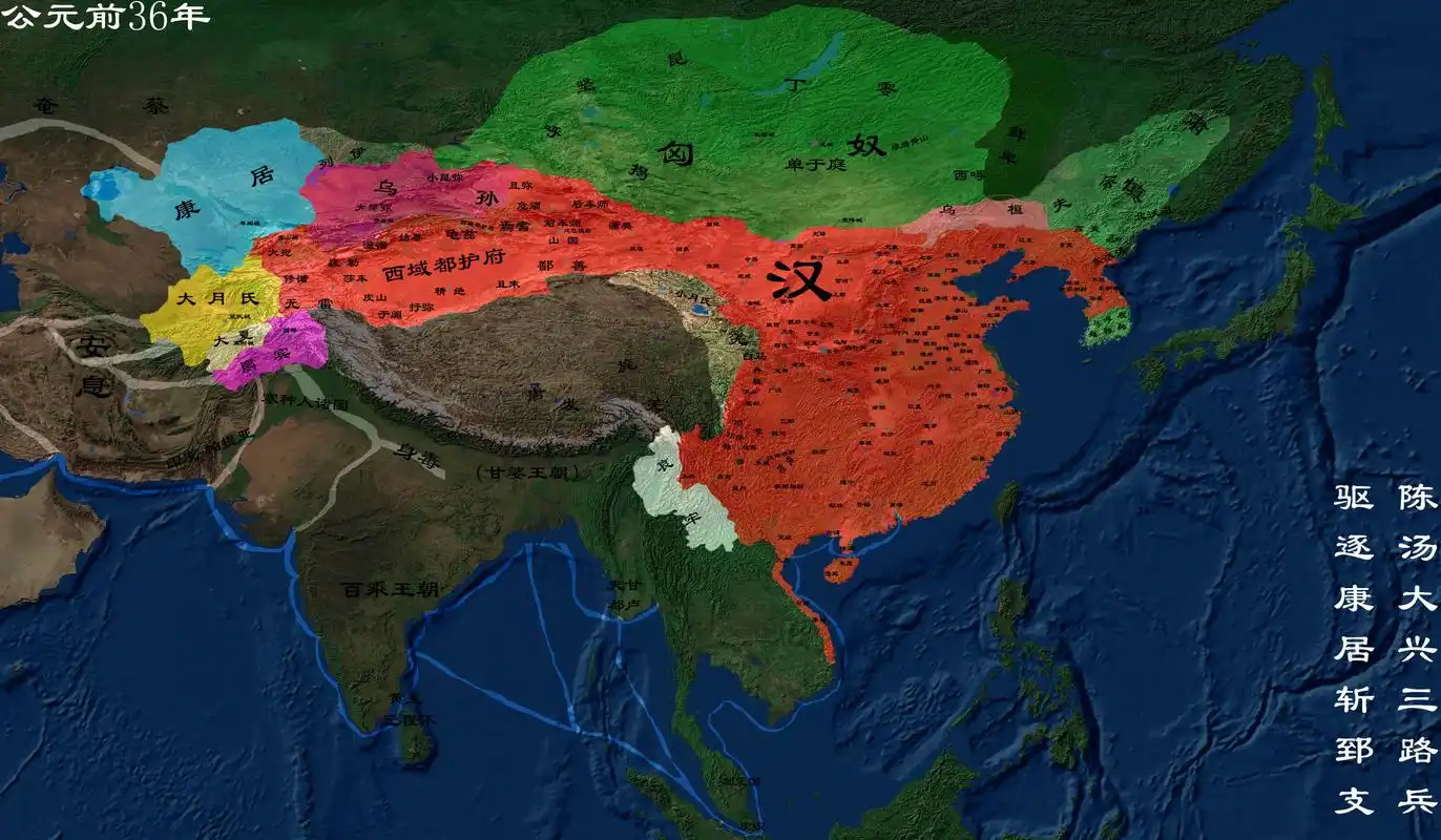 地图   西汉(公元前202年―公元9年),又称前汉,与东汉(后汉)合称汉朝