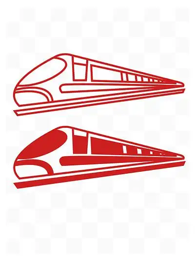 火车高铁剪纸 i>线 /i>稿剪影插画手绘卡通 i>矢 /i> i>量 /i>图案