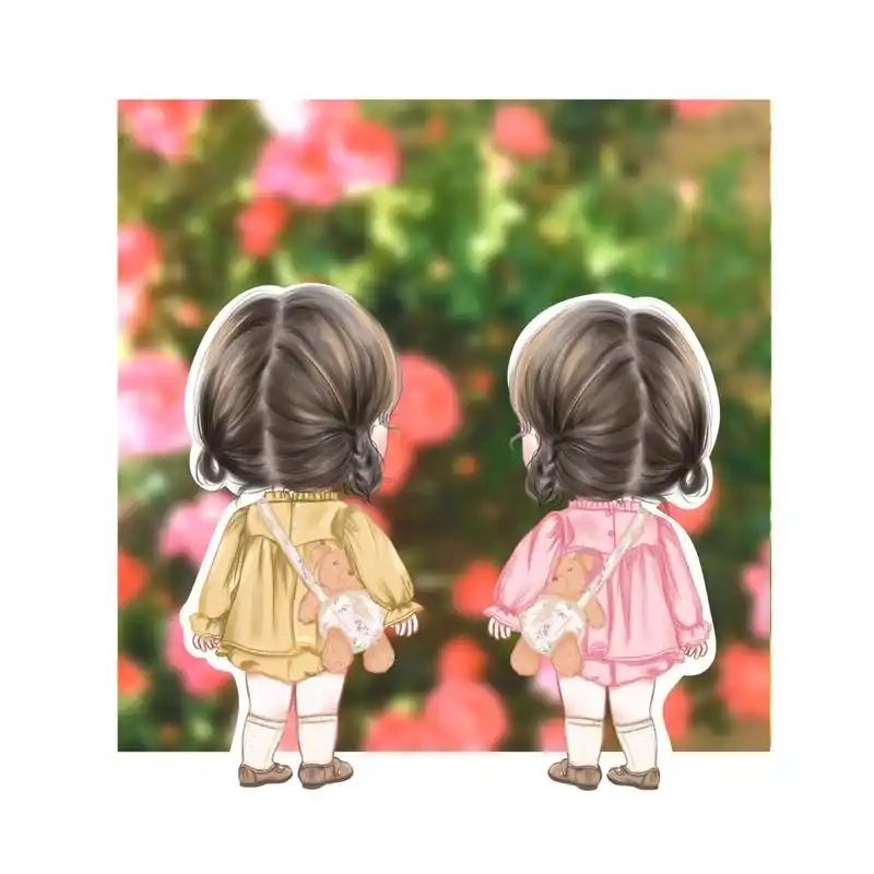 女宝宝头像/可爱背影头像95双胞胎 模特图: 画风原创
