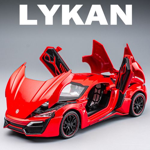 莱肯超跑大号合金模型车1:24跑车车模儿童男孩礼物大码合金玩具车