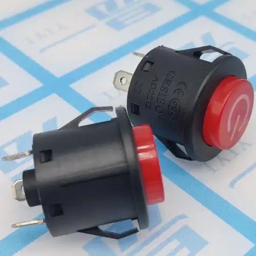 童车电源开关 22mm自锁开关 儿童电动车一键 点动启动开关