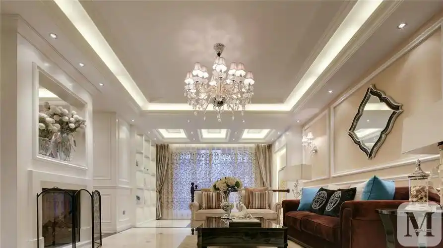 简欧客厅背景墙装修效果图