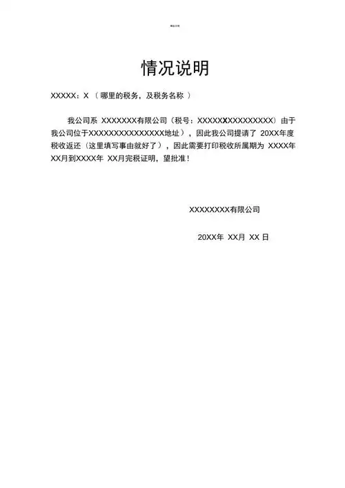 情况说明模板doc