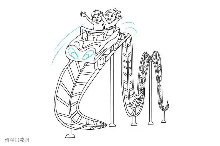过山车的简单画法简笔画