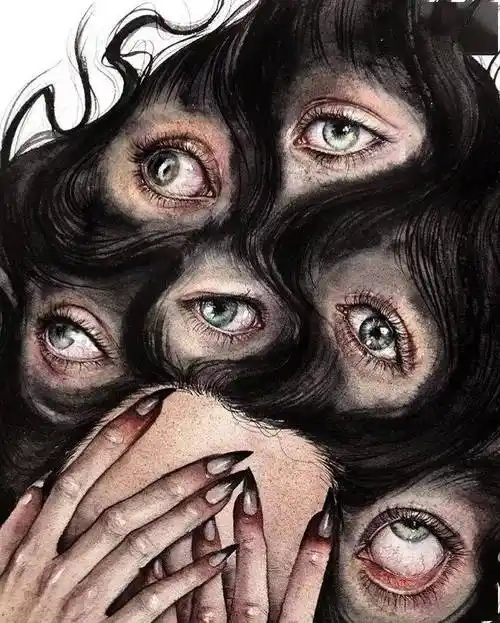 暗黑系插画风格绘制过程步骤分享|nastya kuzmina浓郁哥特气息的时装