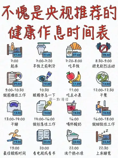 央视力荐,一份全球公认的健康作息时间表