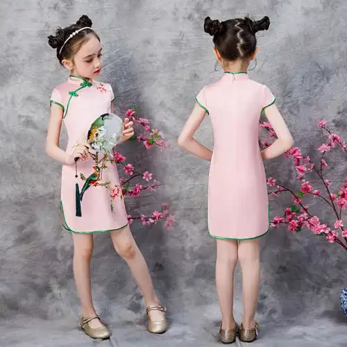 燕珺小女孩旗袍裙中国风儿童旗袍夏季女童小女孩洋气中国风薄款日常