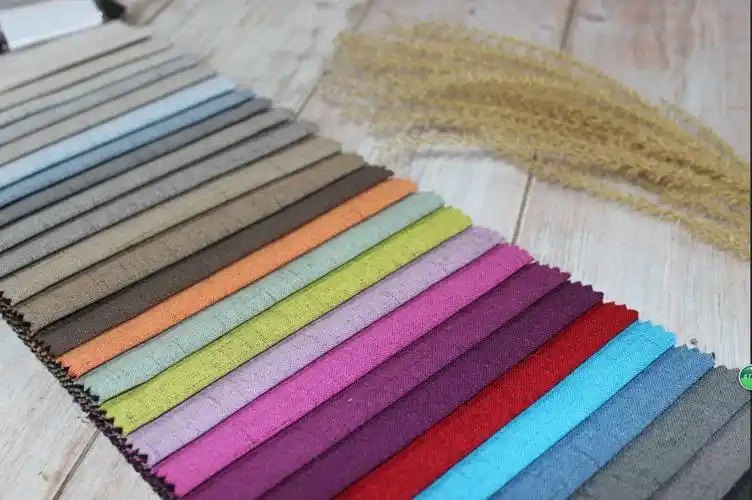 新款仿麻布 竹节麻涂层 沙发布 桌布 抱枕装饰布面料麻布现货批发