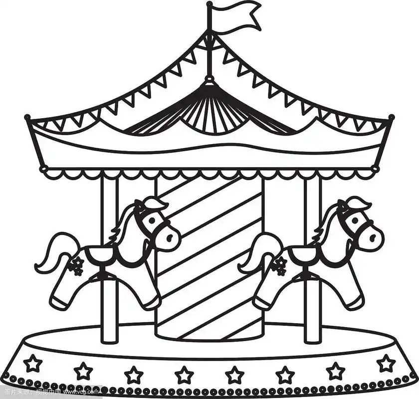 马戏团旋转木马的节日