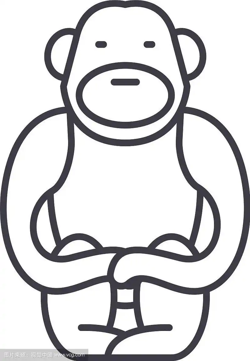 长臂猿线图标概念长臂猿线