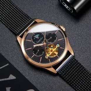 手表男机械表镂空全自动邦顿正品名牌大表盘男士手表2019新款潮流,可