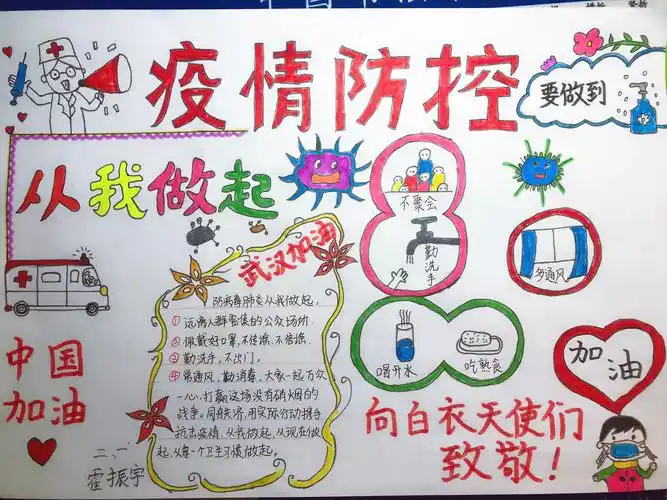 抗击肺炎手抄报(二年级组) 写美篇众志成城抗新冠,万众一心阻疫情