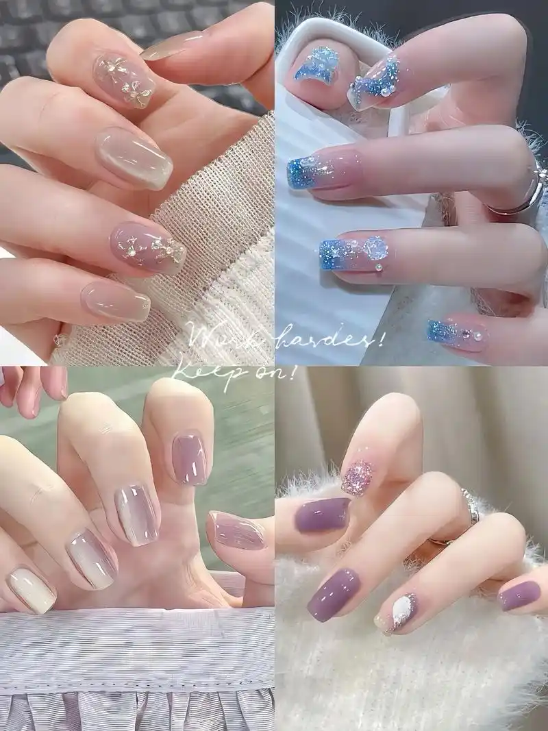 清新淡雅款美甲~仙女请签收! 浅色款美甲款式通常采用淡粉色, - 抖音