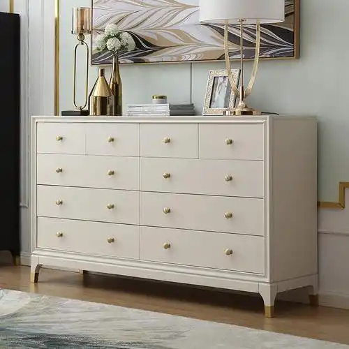 轻奢白色实木十斗柜客厅玄关卧室家具收纳储物柜子现代简约八斗橱